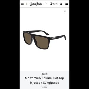 GUCCI Men’s Web Square Flat Top Injection Sunglasses